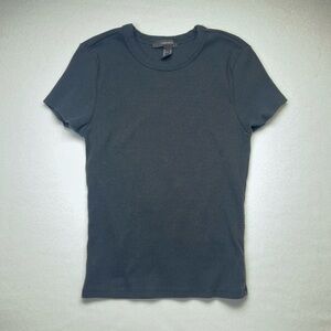 NWOT Black Ribbed Basic Tee Forever 21 Short Sleeve Top | Size M